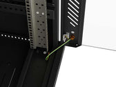 Szafa instalacyjna Rack Lanberg stojąca 19" 24U 600x600 czarna drzwi przeszklone LCD (flat pack) V2