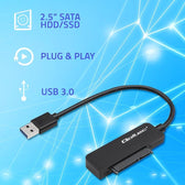 Kabel adapter Qoltec SATA | Przejściówka na dysk SSD HDD 2.5" | USB 3.0 | Super speed 5Gb/s | 2TB