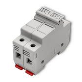 Podstawa bezpiecznikowa Qoltec + bezpiecznik DC | 2P | 1000V | 20A | 10x38 | solar