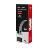 Lampa LED z czujnikiem ruchu Maclean MCE512 B, czujnik ruchu PIR, kolor czarny, 20W, IP65, 2000lm, barwa neutralna biała (4000K)