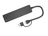 Hub USB Natec Mayfly 4xUSB 3.0 czarny USB-C + Adapter USB-A