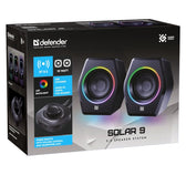 Głośniki Defender SOLAR 9 2.0 10W Bluetooth USB podświetlenie RGB