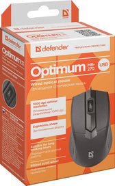 Mysz przewodowa Defender OPTIMUM MB-270 OPTICAL 1000dpi 3P czarna