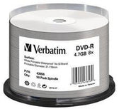 Płyty DVD-R Verbatim 4,7GB  16x Cake 50 szt Nadruk Waterproof