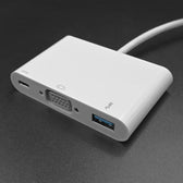 Adapter USB Qoltec USB 3.1 C 3w1 / USB 3.0 | VGA | USB-C 3.1 PD 92W