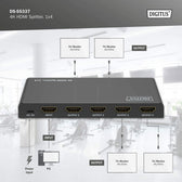 Rozdzielacz/Splitter DIGITUS HDMI 1x4, 4K/60Hz UHD z HDR, 18 Gbps, HDCP 2.2, EDID