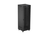 Szafa instalacyjna Rack Lanberg stojąca 19" 47U 800x800 czarna drzwi perforomowane LCD (flat pack)