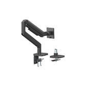 Ramię biurkowe pojedyncze DIGITUS z zaciskiem i sprężyną mechaniczną 1xLCD max. 49" 20kg, VESA: 75x75, 100x100, czarne