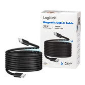 Kabel USB 2.0 LogiLink CU0232 USB-C - USB-C, M/M, 480 Mb/s, 100 W, magnetyczny, czarny, 1,5m
