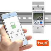 Miernik zużycia energii Qoltec na szynę DIN | jednofazowy elektroniczny licznik | 230V | LCD | Wi-Fi