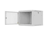 Szafa instalacyjna Rack Lanberg wisząca 19" 9U 600x600 szara drzwi perforowane (flat pack)