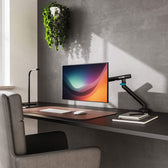 Ramię biurkowe pojedyncze DIGITUS z zaciskiem i sprężyną mechaniczną, 1x LCD max. 35" 10kg, VESA: 75x75, 100x100, Czarne