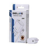 Ładowarka sieciowa Beline 20W 1xUSB-C PD 3.0+kabel USB-C - biała