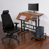 Biurko mobilne na laptop Maclean MC-124 B, czarne, 80x60cm, 50kg max, reg. wys.67-115cm
