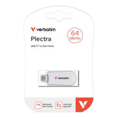Pendrive Verbatim Plectra 64GB USB-C 3.0 White