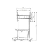 Stojak mobilny Techly 55"-100", 150kg z półką