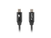 Kabel USB 2.0 Lanberg Type-C M/M 0,5m czarny premium QC 4.0 PD