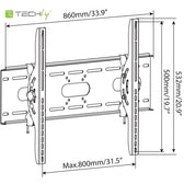 Uchwyt ścienny Techly 42"-80", 80kg slim