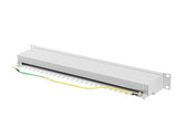 Patch panel Lanberg 24 port 1U kat.6A ekranowany szary