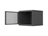 Szafa instalacyjna Rack Lanberg wisząca 19" 9U 600x600 czarna drzwi perforowane (flat pack)
