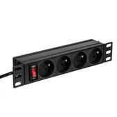 Listwa zasilająca PDU Netrack 10'' 1U, 230V/16A, 4xE, ALU
