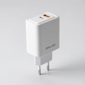 Ładowarka sieciowa Beline 45W 1xUSB-C + 1xUSB GaN PD 3.0 QC 3.0 bez kabla - biała