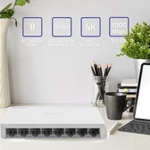 Switch niezarządzalny Qoltec przełącznik sieciowy 8 x port RJ45 | 1000Mbps | Fast Ethernet | LAN