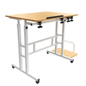 Biurko mobilne na laptop Maclean MC-124 W, białe, 80x60cm, 50kg max, reg. wys.67-115cm