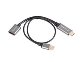 Kabel adapter Lanberg HDMI (M) -> Displayport (F) 4K na kablu 20cm srebrny