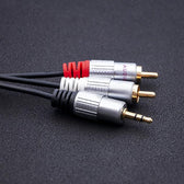 Kabel Qoltec 2xRCA / Mini Jack 3.5mm | 2m | Czarny