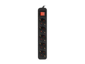 Listwa przedłużacz Lanberg 1,5m czarna 5x 230V Schuko z wyłącznikiem, kabel wykonany z pełnej miedzi
