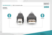 Kabel drukarkowy DIGITUS USB 2.0 A/M - B/M, 1,8m czarny