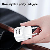 Ładowarka sieciowa Usams T20 2,1A 2xUSB+kabel Lightning - biała