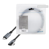 Kabel USB 2.0 LogiLink CU0182 USB-C - USB-C, M/M, kątowy, czarno/szary, 1m