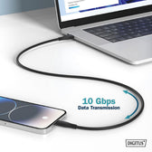 Kabel połączeniowy DIGITUS silikonowy USB-C - USB-C, USB 3.2 Gen2 10G 4K 100W, 1m czarny