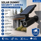 Atrapa solarna kamery Maclean SOL1800S/B, migająca dioda, czujnik ruchu, oświetlenie LED, naklejka gratis