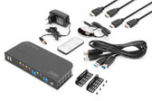 Przełącznik KVM DIGITUS 2 portowy HDMI 4K 60Hz 2xUSB audio IR