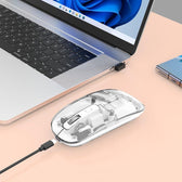 Mysz bezprzewodowa Manhattan 2.4GHz RF USB 1600dpi przezroczysta