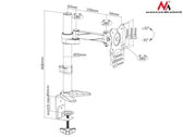 Uchwyt biurkowy do monitora Maclean MC-717 13-27" 8kg aluminiowy max VESA 100x100