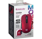Mysz bezprzewodowa Defender GASSA MM-105 optyczna bezklikowa silent 1600dpi czerwona