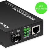 Switch niezarządzalny Qoltec Dwukierunkowy Media Konwerter 1x RJ45 1x SFP | 1000Mb/s | 5V