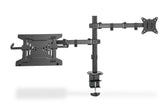 Uchwyt biurkowy DIGITUS podwójne ramię na 1xLCD 32" 4kg, 1xNotebook 15,4" 9kg