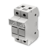 Podstawa bezpiecznikowa Qoltec + bezpiecznik DC | 2P | 1000V | 30A | 10x38 | solar