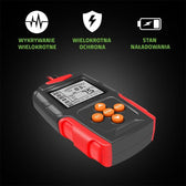 Tester cyfrowy Qoltec akumulatora z wyświetlaczem LCD | 12V | 24V | 3Ah-200Ah