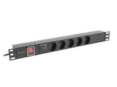 Listwa zasilająca Lanberg Rack PDU 19" 1U 16A 5x 230V Schuko 2m Czarna
