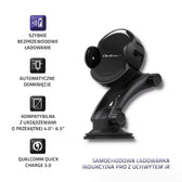 Ładowarka Qoltec indukcyjna / samochodowa Pro z uchwytem iR | 15W | QC3.0 | USB C