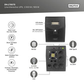 Zasilacz awaryjny UPS DIGITUS Line-Ineractive LCD 1500VA/900W, 2x12V/9Ah, AVR, 4x Schuko CEE 7/3, 2x RJ11, 1x USB 2.0 typ B