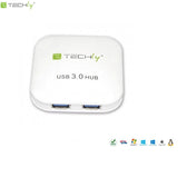 Hub USB Techly IUSB3-HUB4-WH 4 porty 3.0 Super Speed, biały