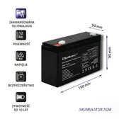 Akumulator AGM Qoltec 6V | 12Ah