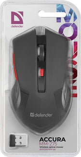 Mysz bezprzewodowa Defender ACCURA MM-275 optyczna 1600dpi 6P czarno-czerwona